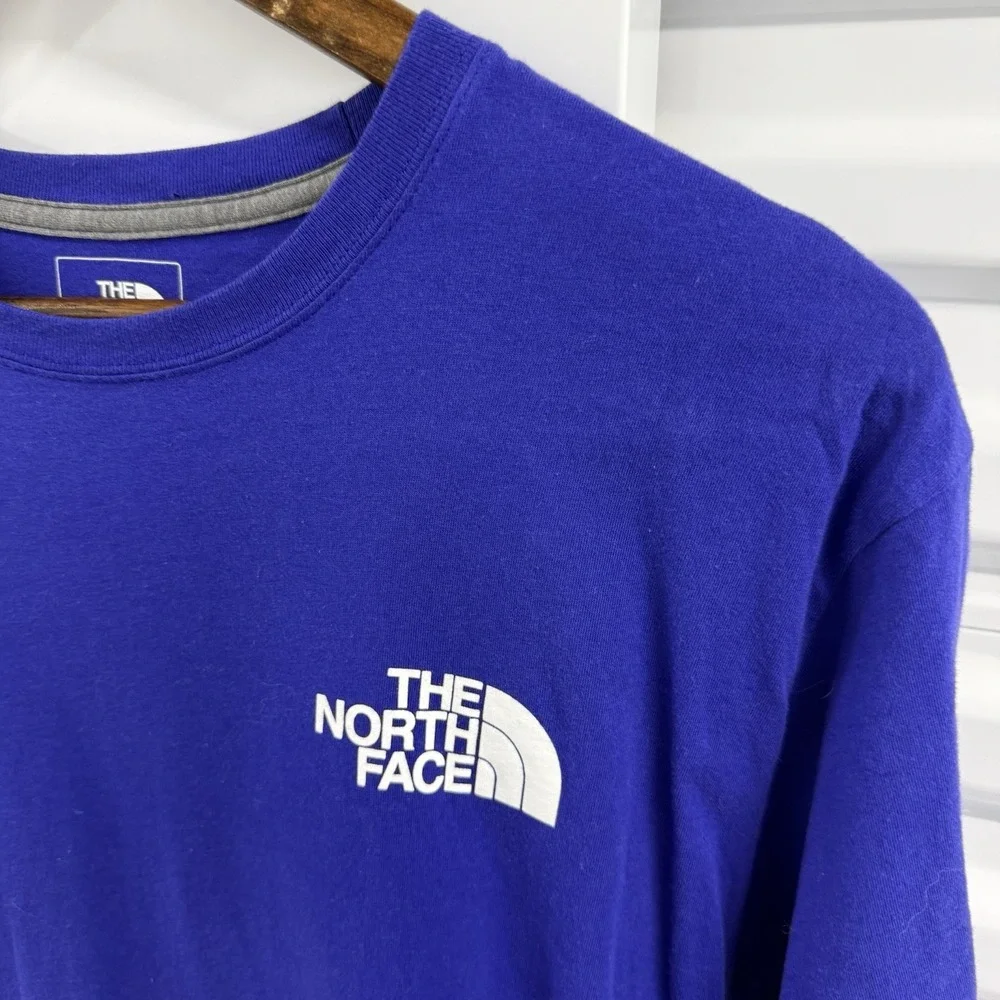 The North Face Texas Flag T Shirt Mens Medium Blue Never Stop Exploring Logo